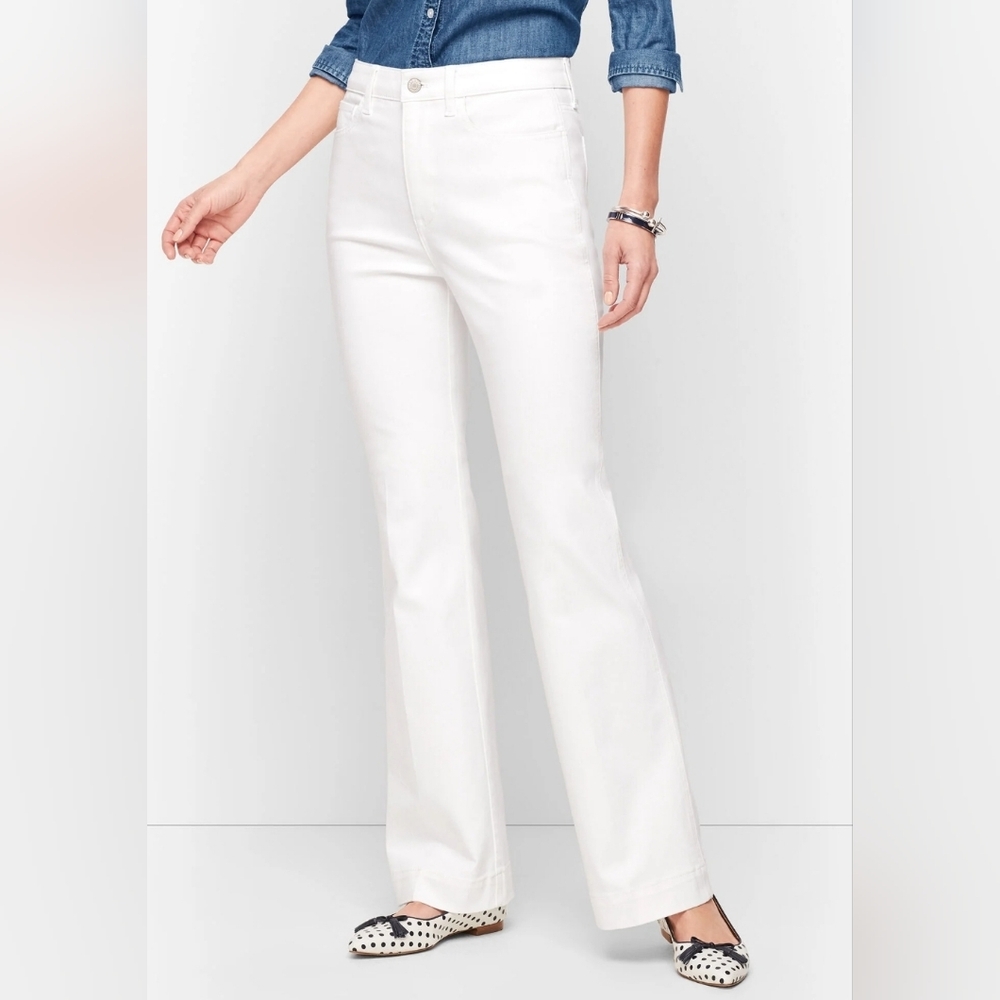 Talbots Women's White Flare Jeans Pant NWT Size 12